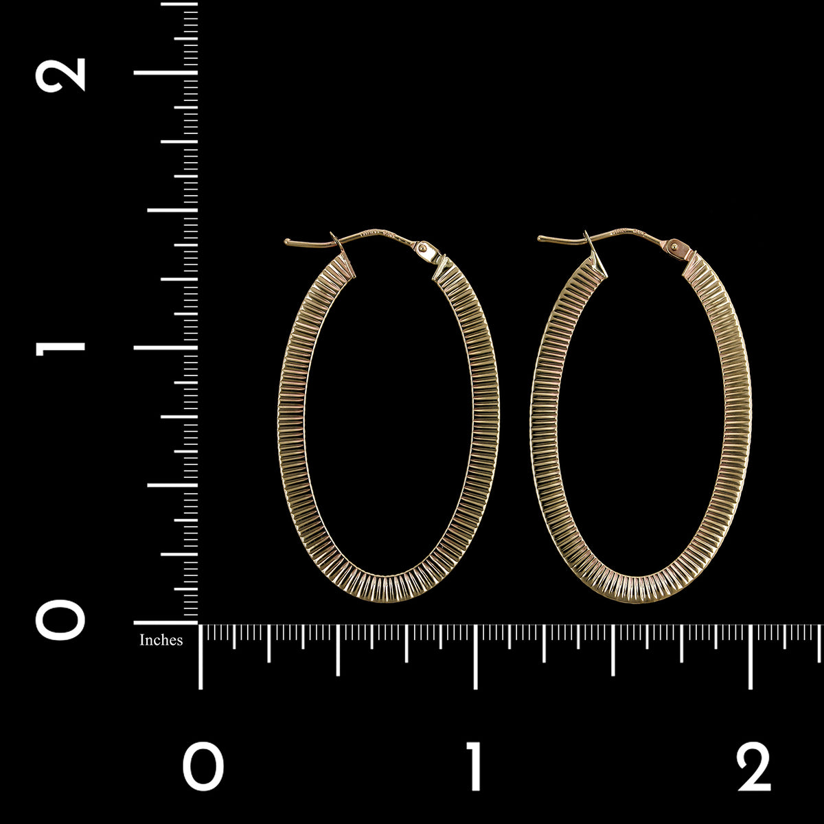 14K Yellow Gold Estate Oval Hoop Earrings