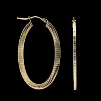 14K Yellow Gold Estate Oval Hoop Earrings
