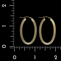 14K Yellow Gold Estate Oval Hoop Earrings