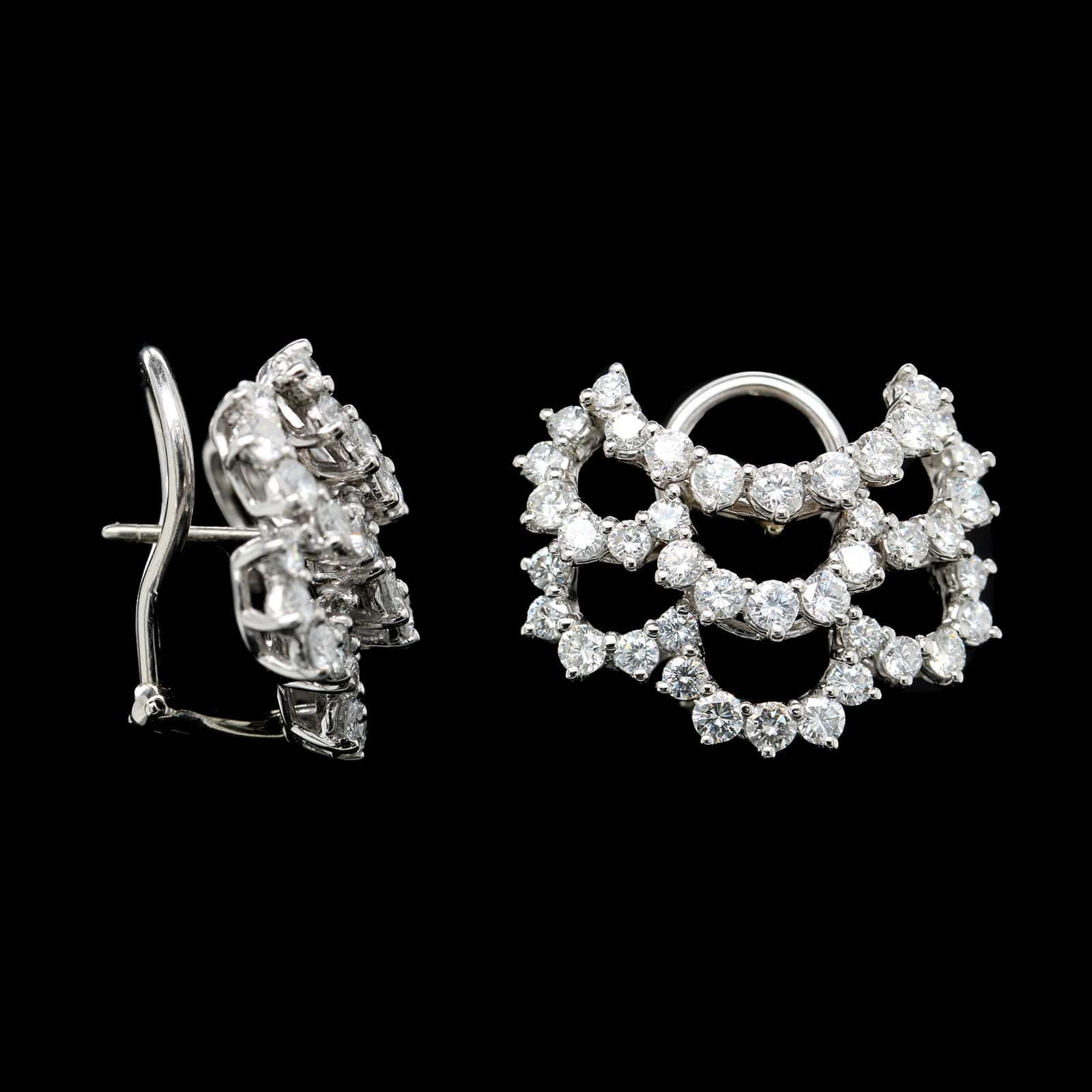 Angela Cummings Platinum Estate Diamond Earrings