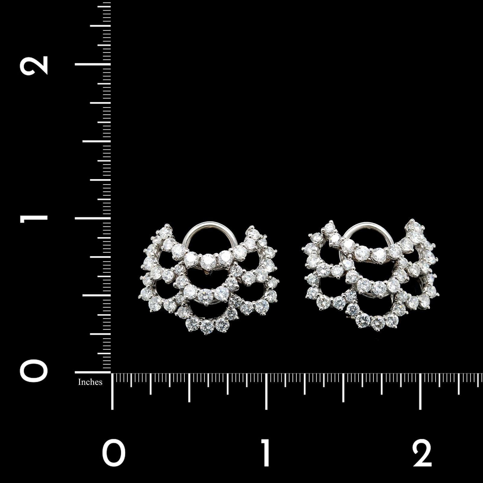 Angela Cummings Platinum Estate Diamond Earrings