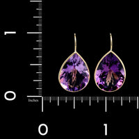 14K Yellow Gold Estate Amethyst Drop Earrings