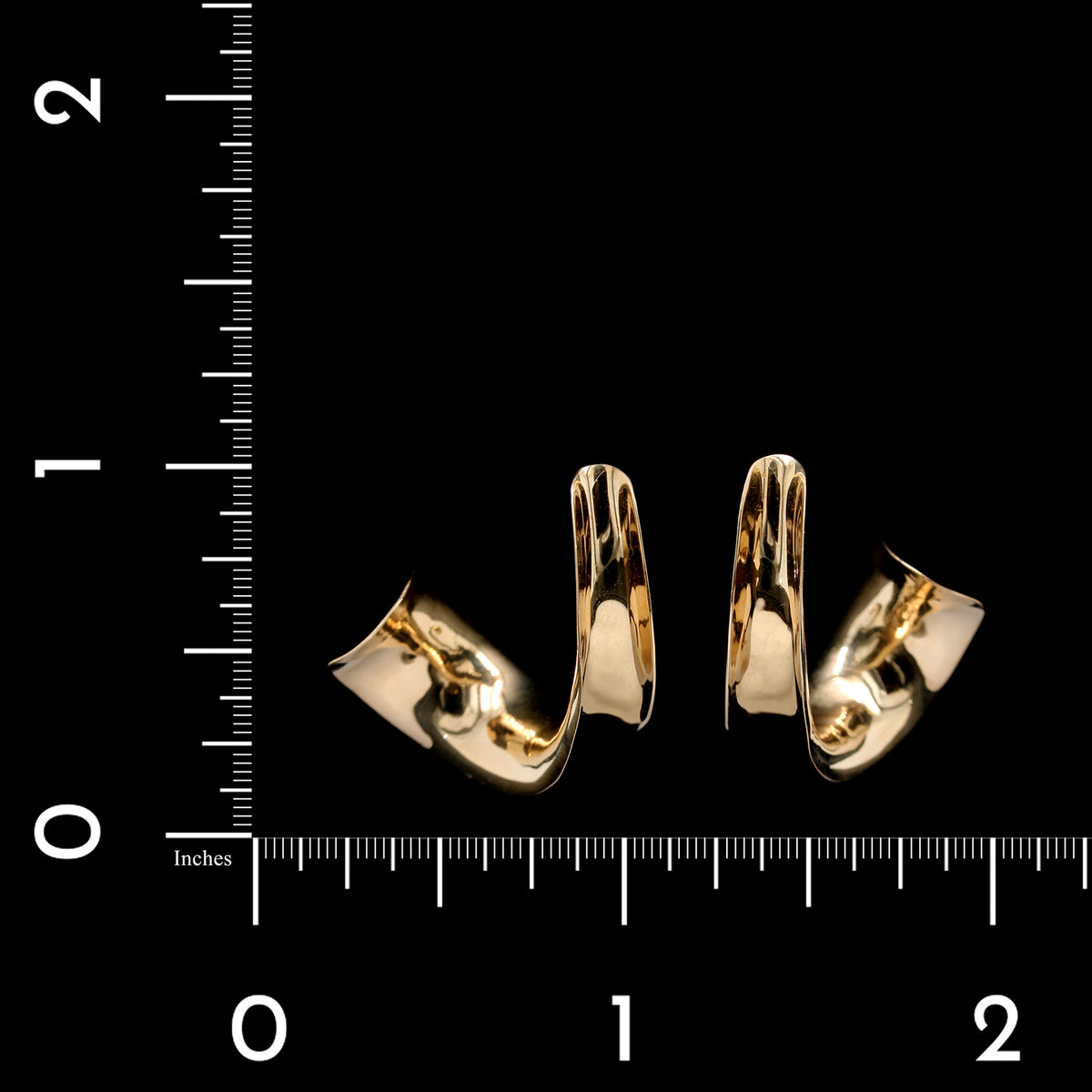14K Yellow Gold Estate Swirl Earrings
