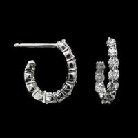 Gumuchian 18K White Gold Diamond Hoop Earrings