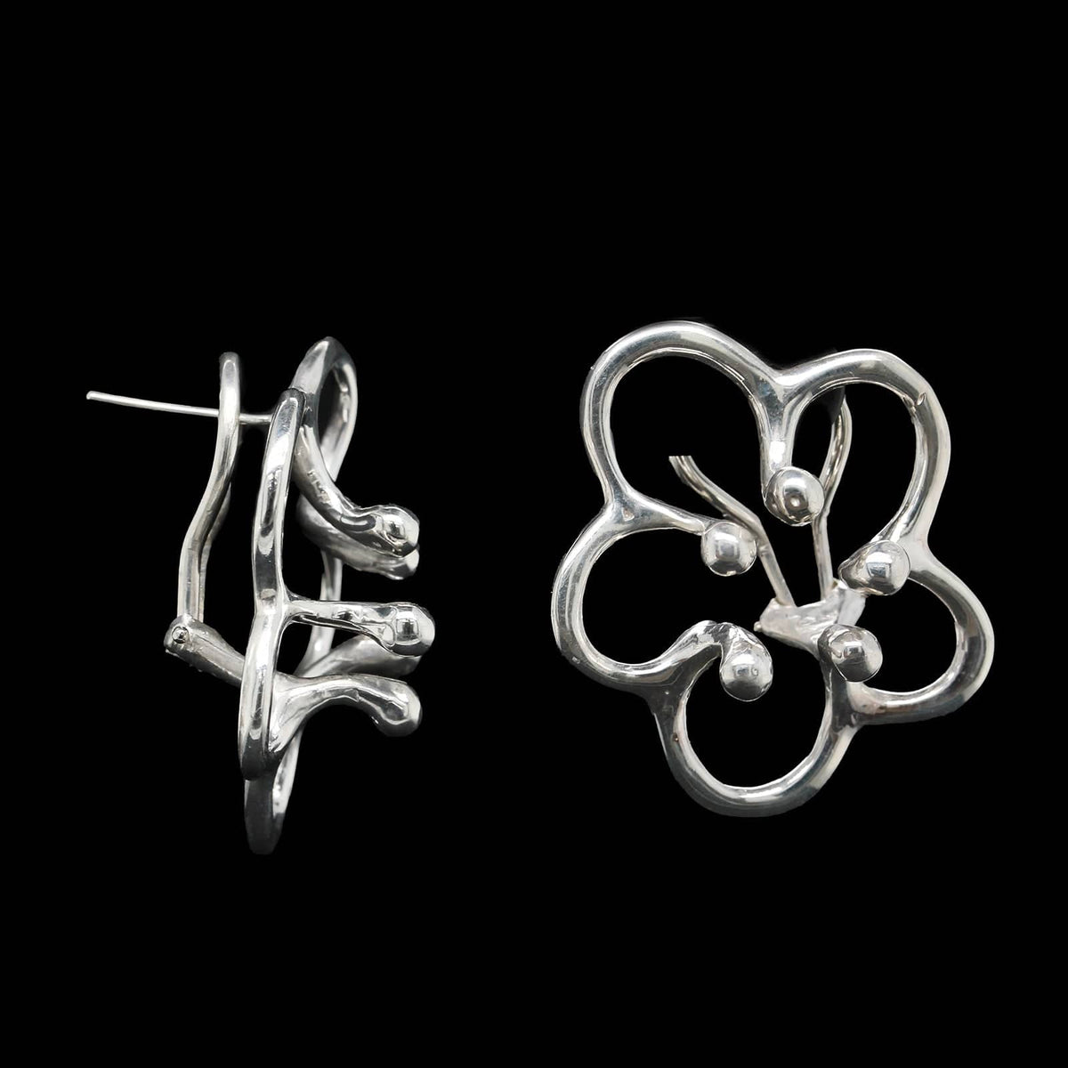 Angela Cummings Sterling Silver Estate Flower Earrings