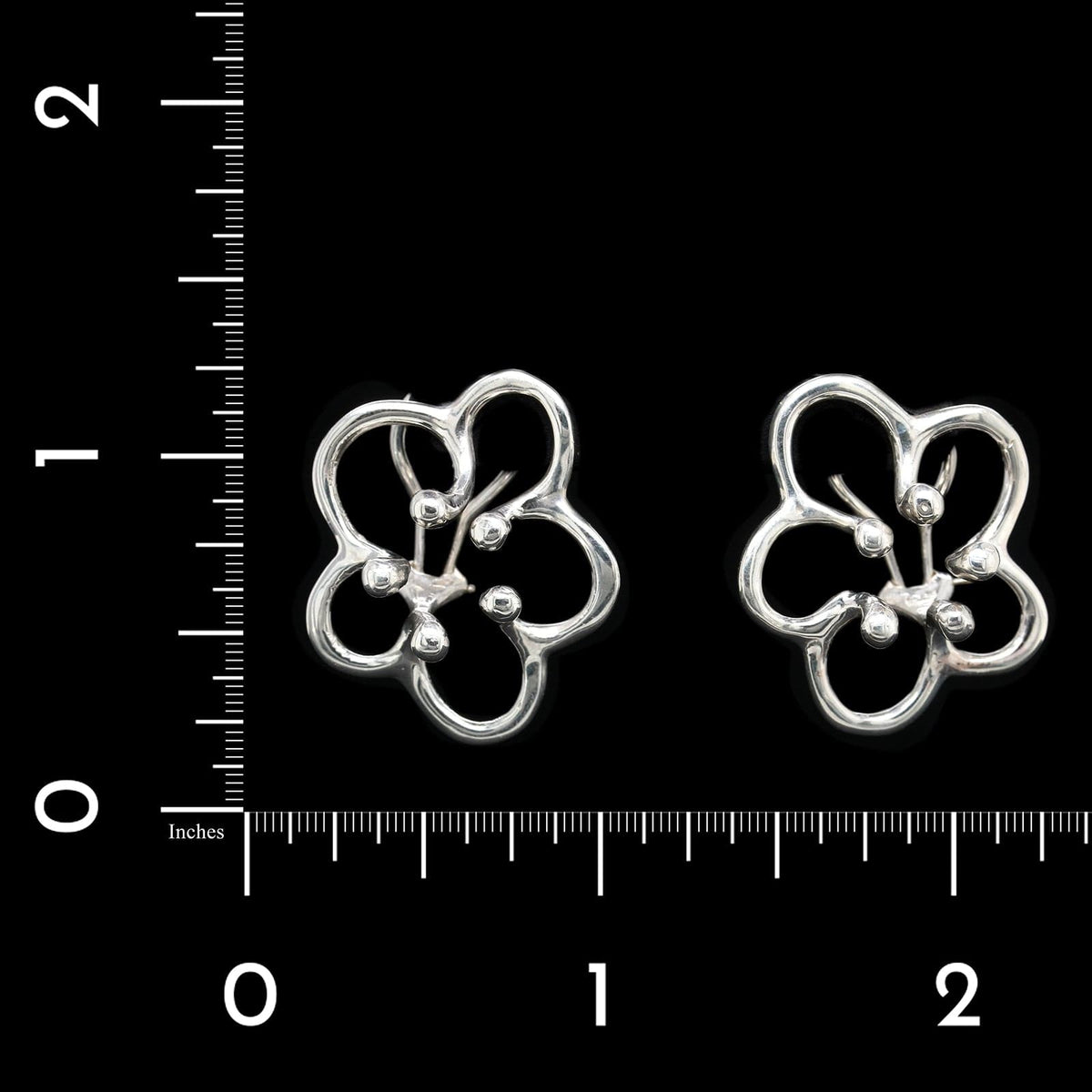 Angela Cummings Sterling Silver Estate Flower Earrings