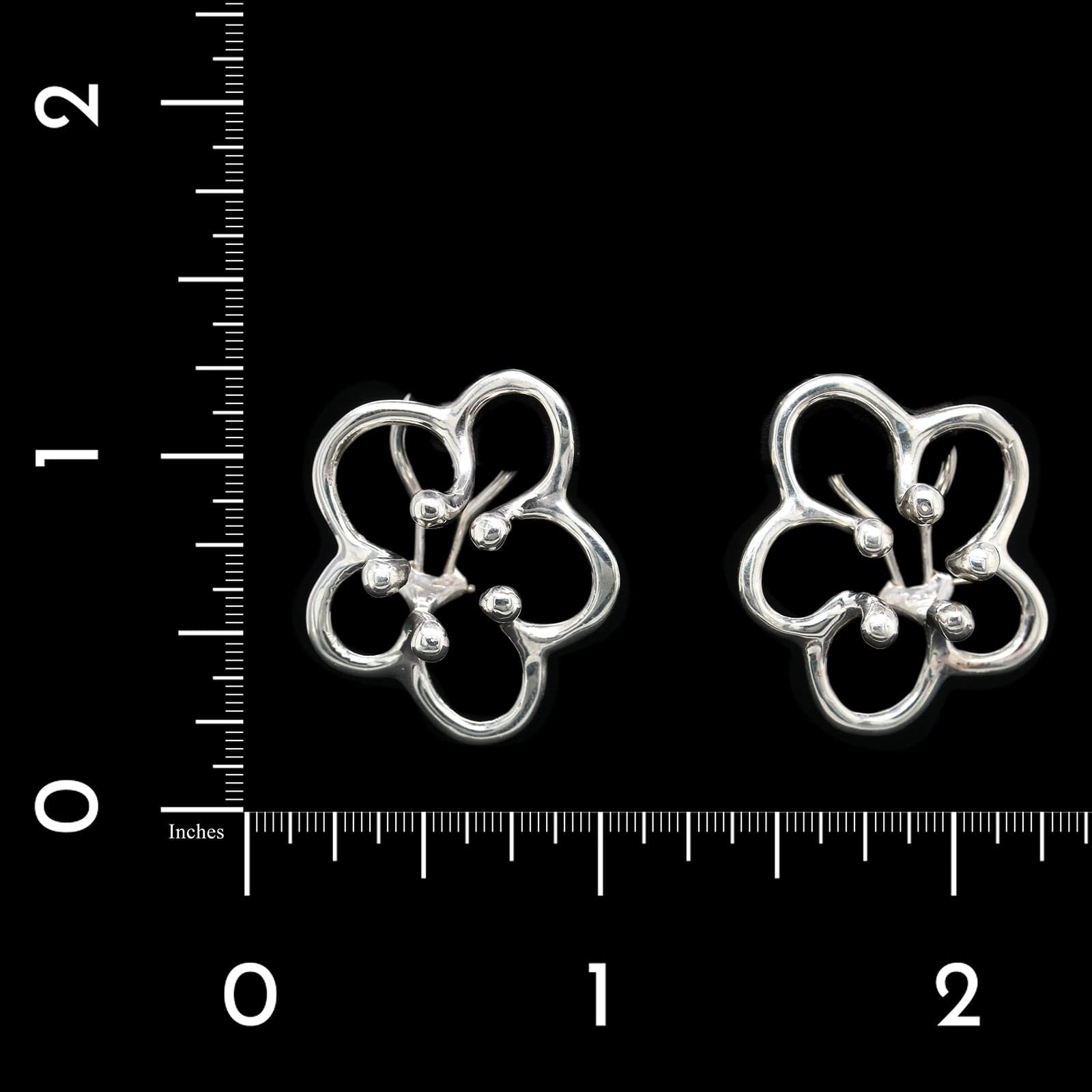 Angela Cummings Sterling Silver Estate Flower Earrings