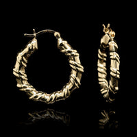 18K Yellow Gold Estate Hoop Earrings