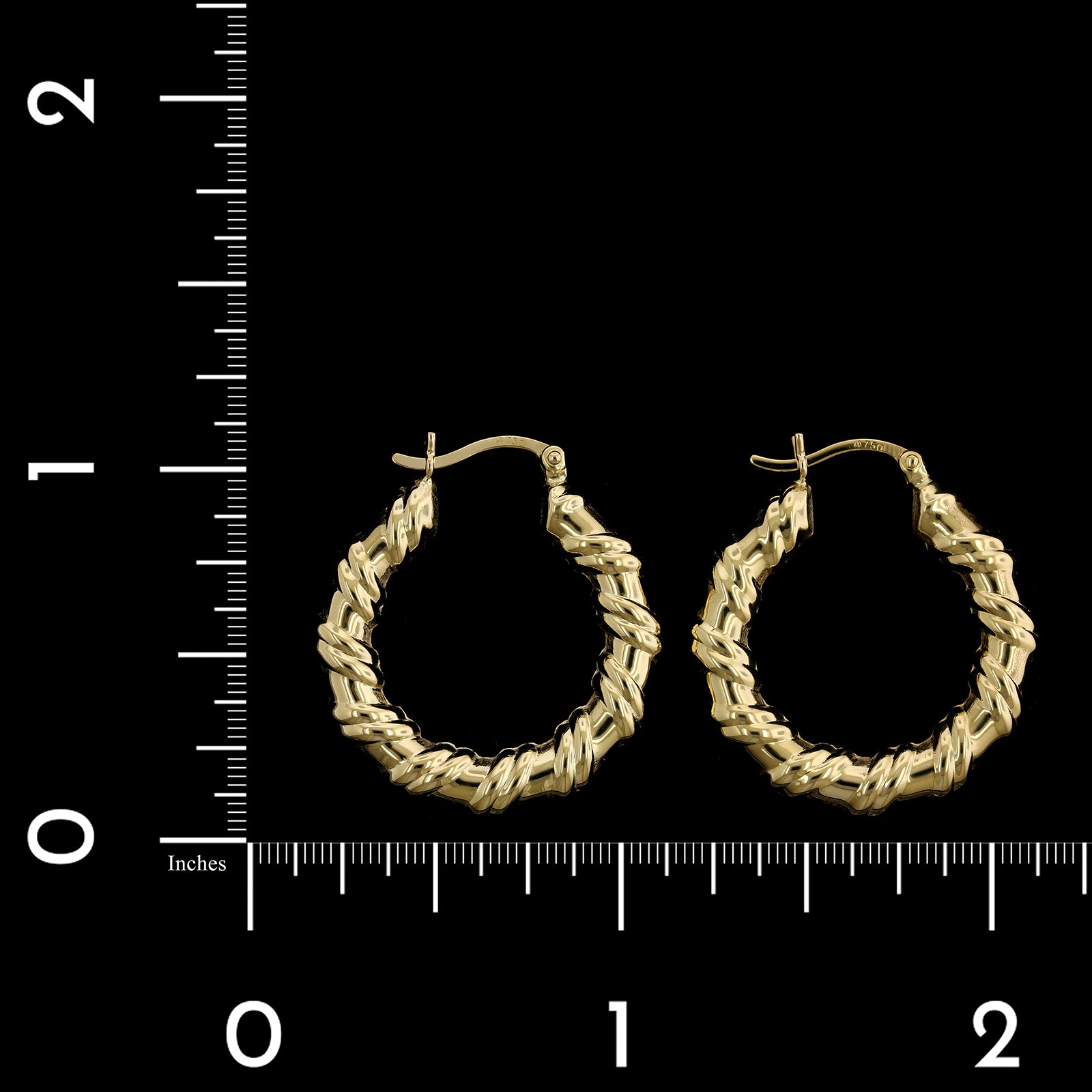 18K Yellow Gold Estate Hoop Earrings