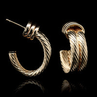 14K Yellow Gold Estate Hoop Earrings