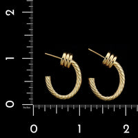 14K Yellow Gold Estate Hoop Earrings