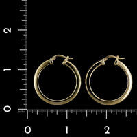 14K Yellow Gold Estate Roman Numeral Hoop Earrings