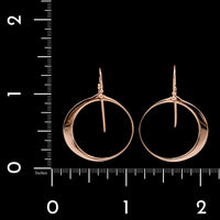 14K Rose Gold Estate Circle Drop Earrings
