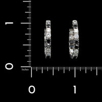 14K White Gold Estate Diamond Inside Out Hoops