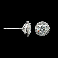 14K White Gold Estate Diamond Halo Earrings