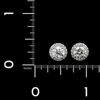 14K White Gold Estate Diamond Halo Earrings