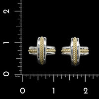Tiffany & Co. Sterling Silver and 18K Yellow Gold Estate Signature X Earrings