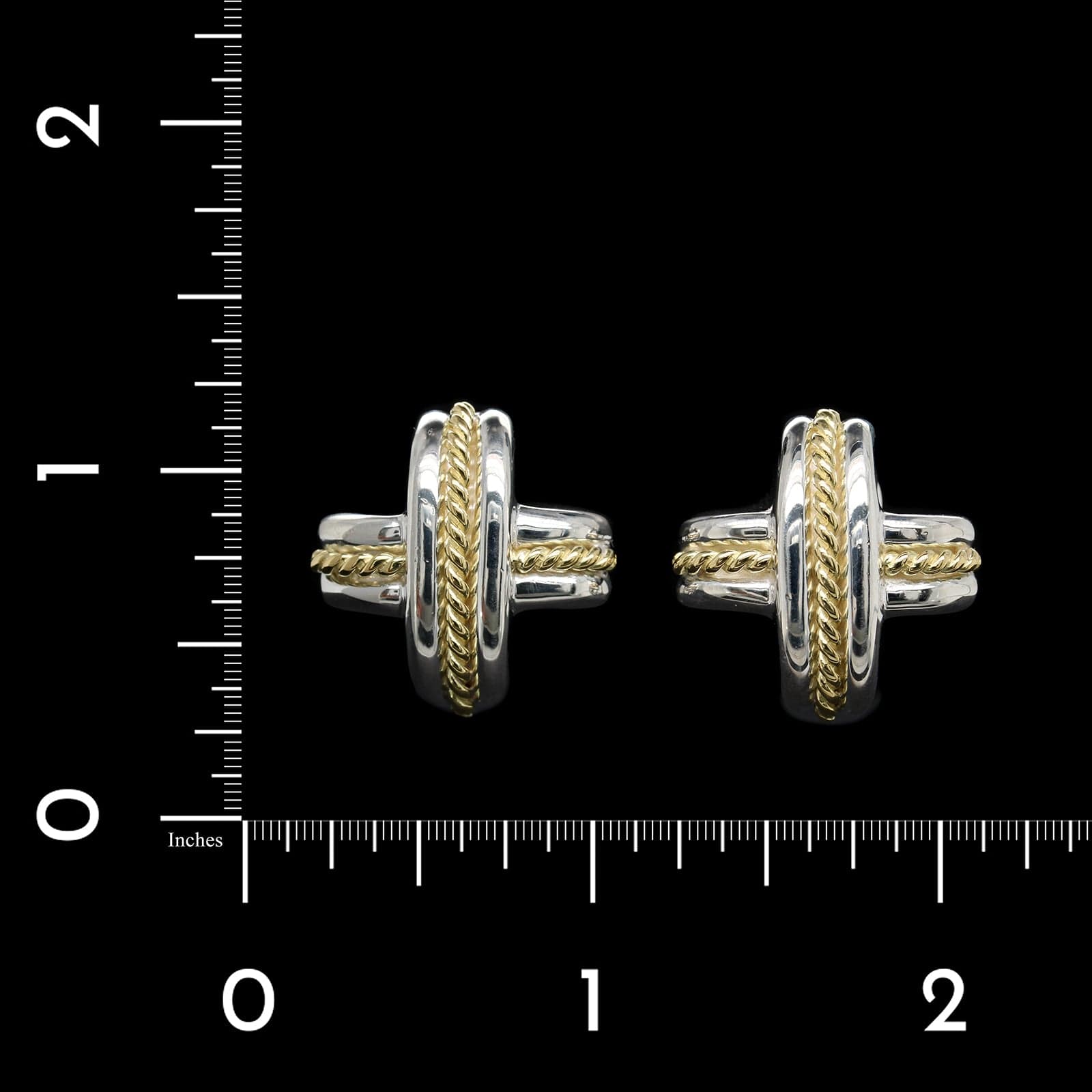 Tiffany & Co. Sterling Silver and 18K Yellow Gold Estate Signature X Earrings