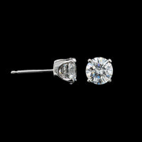 14K White Gold Estate Diamond Stud Earrings