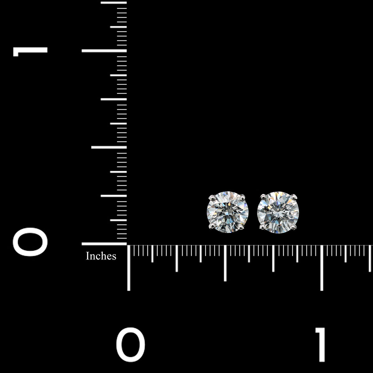 14K White Gold Estate Diamond Stud Earrings