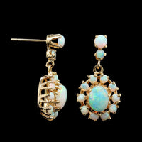 14K Yellow Gold Estate Opal Earrings