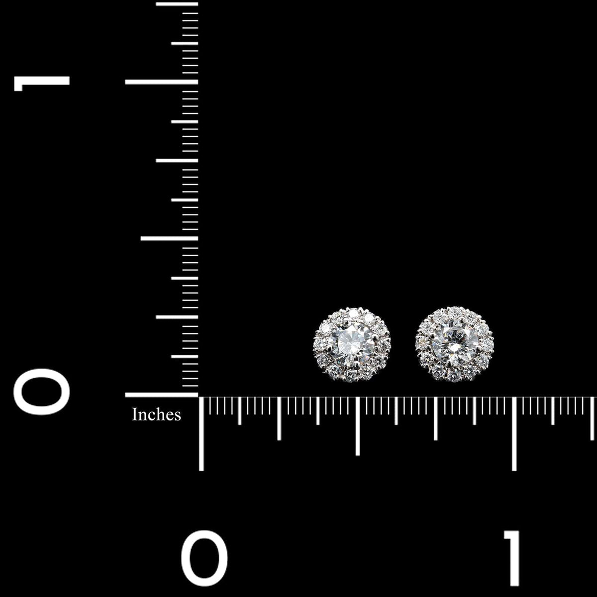 14K White Gold Estate Diamond Halo Earrings