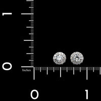 14K White Gold Estate Diamond Halo Earrings