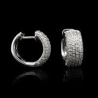 14K White Gold Estate Diamond Hoops