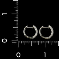 14K White Gold Estate Diamond Hoops