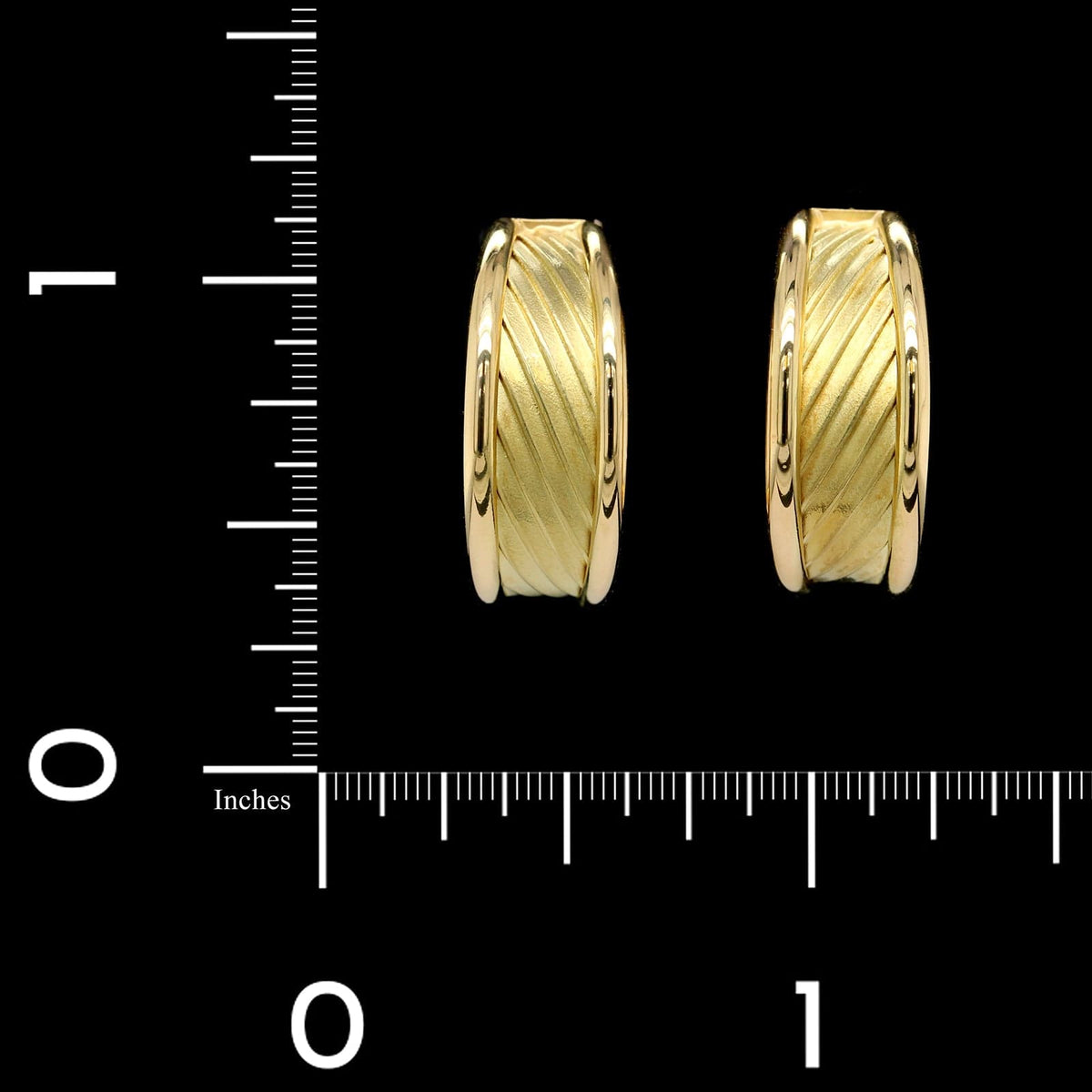 18K Yellow Gold Estate Hoop Earrings