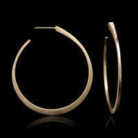 Nicole Landaw 14K Yellow Gold Estate Diamond Wedge Hoops