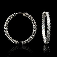 Roberto Coin 18K White Gold Estate Diamond Inside Outside Hoops