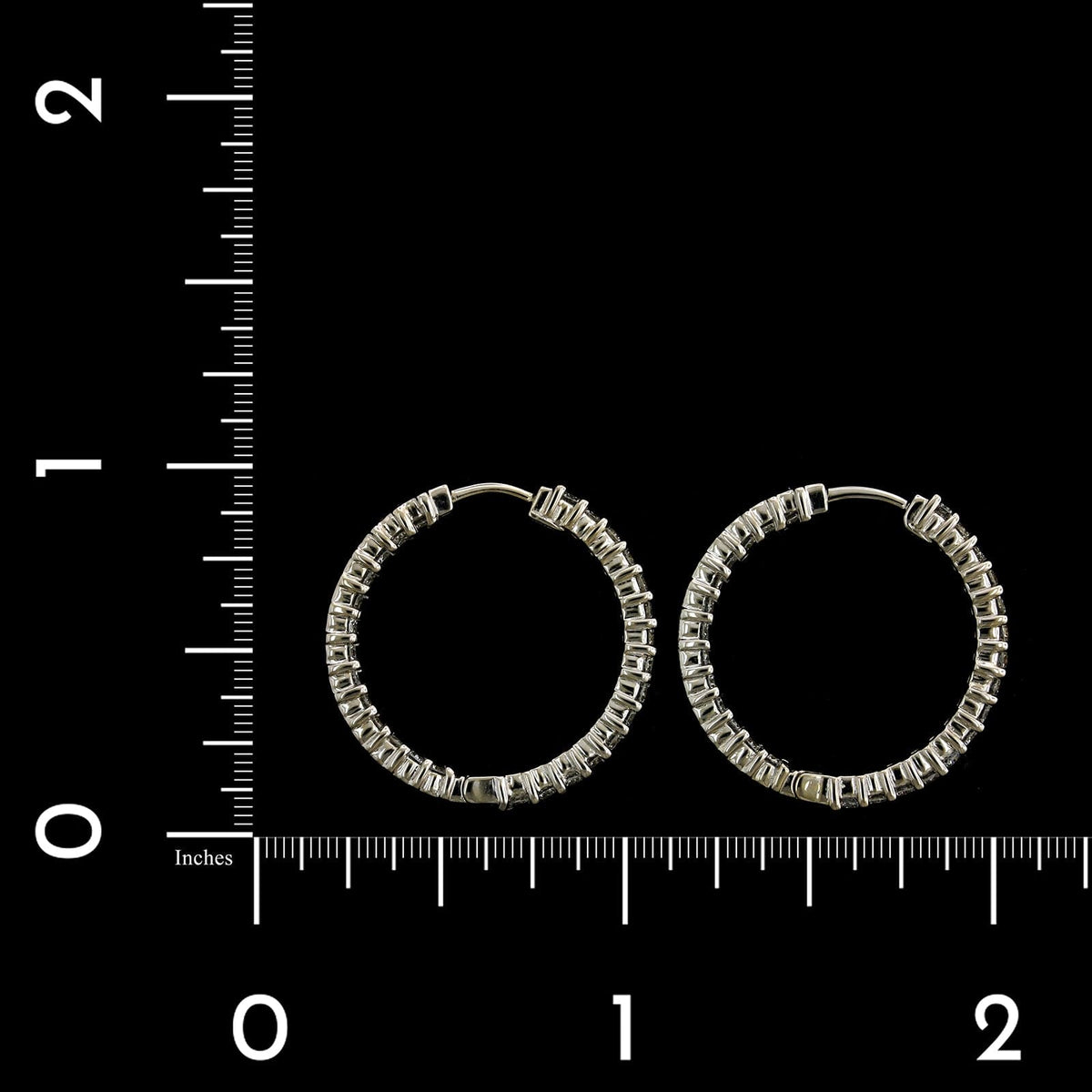 Roberto Coin 18K White Gold Estate Diamond Inside Outside Hoops