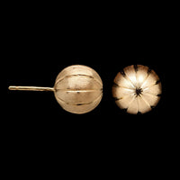 19K Yellow Gold Estate Textured Ball Stud Earrings