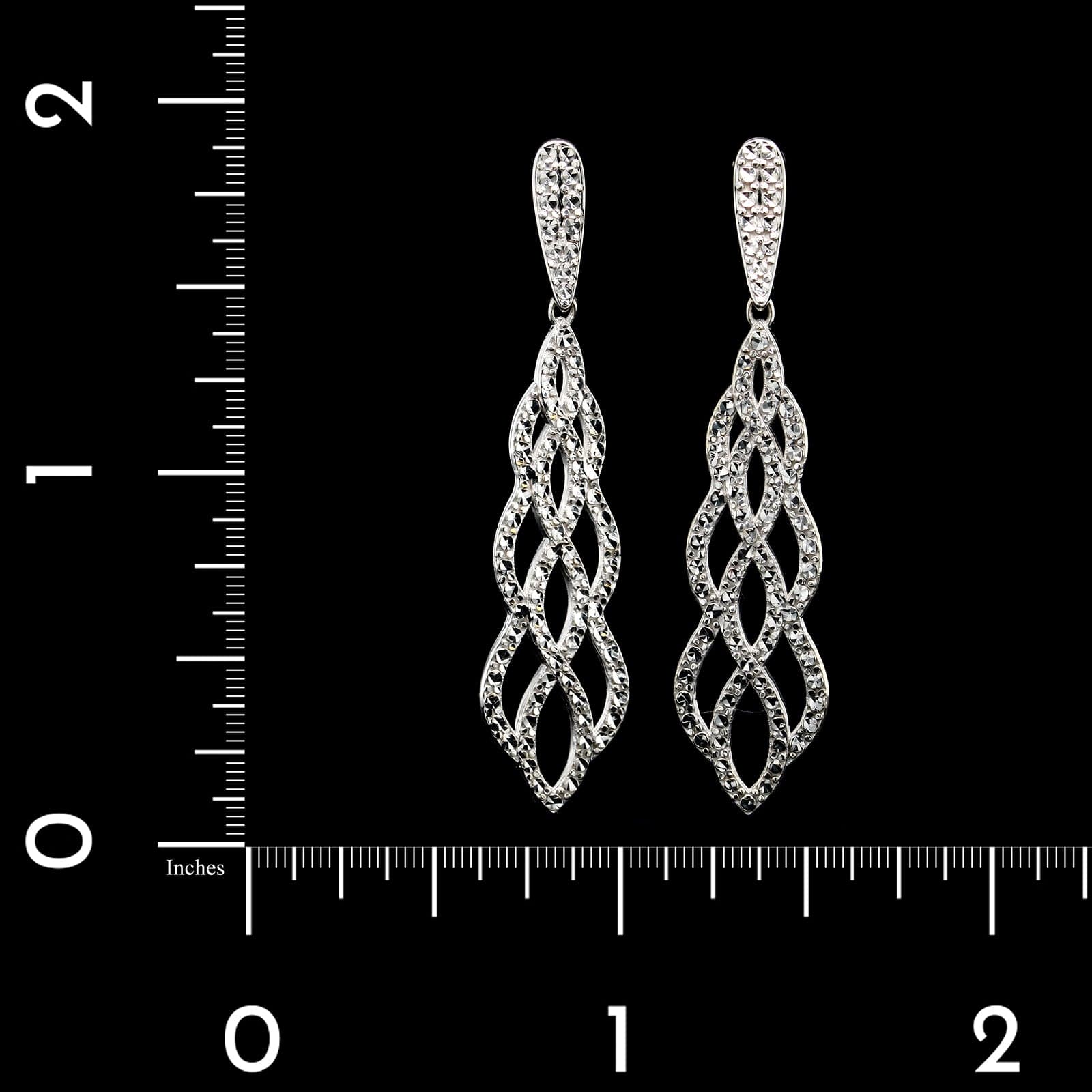14K White Gold Estate Drop Earrings