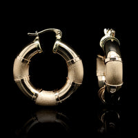 14K Yellow Gold Estate Hoop Earrings