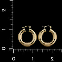 14K Yellow Gold Estate Hoop Earrings
