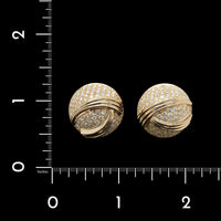 18K Yellow Gold Estate Diamond Dome Earrings