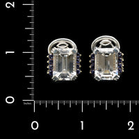 Lagos Caviar Sterling Silver and 18K Yellow Gold Estate White Topaz and Iolite Earrings