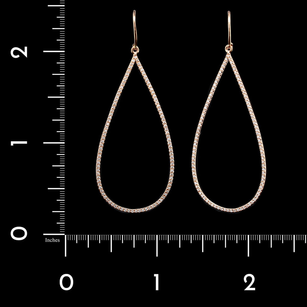 14K Rose Gold Estate Diamond Earrings