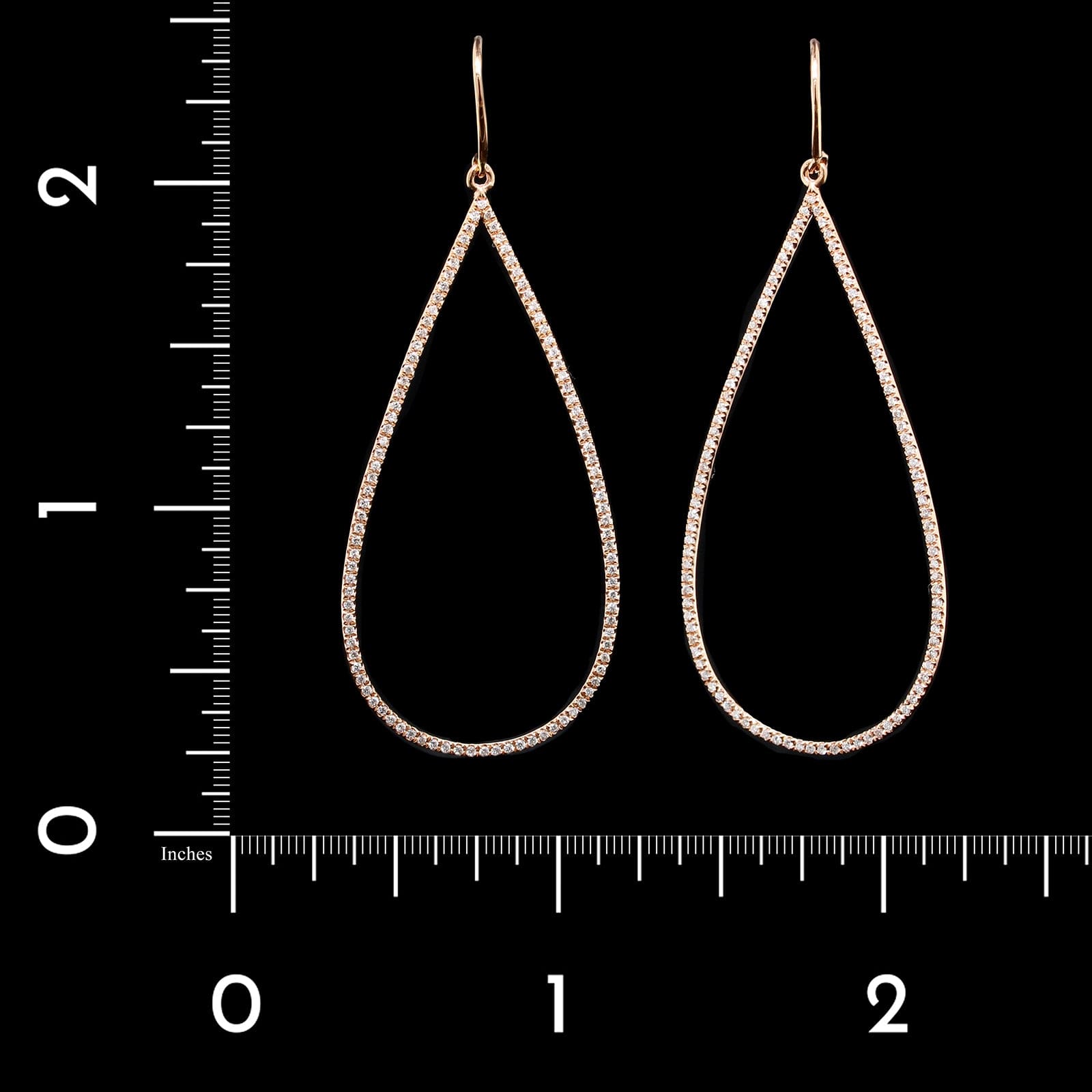 14K Rose Gold Estate Diamond Earrings