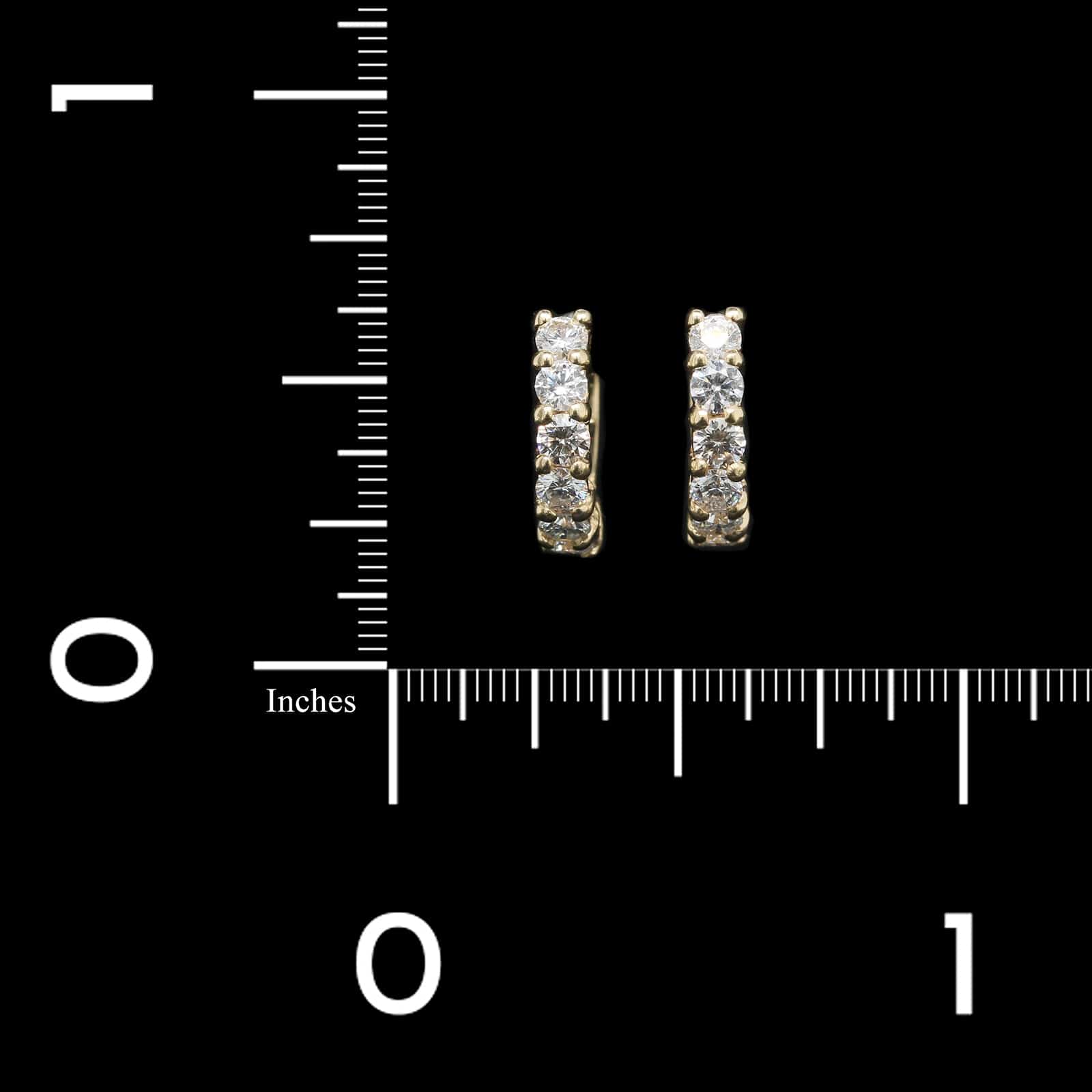 14K Yellow Gold Estate Diamond Hoops