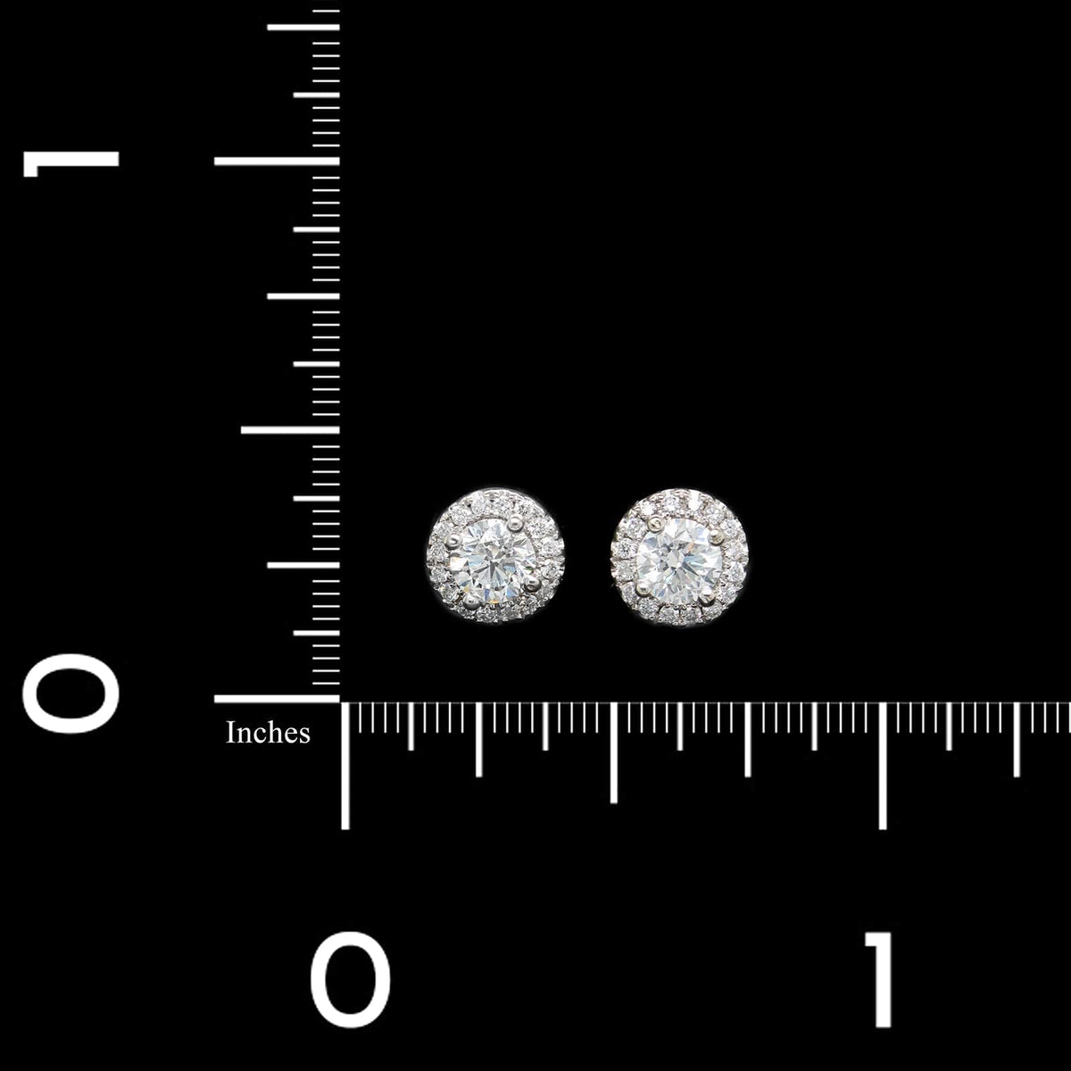 14K White Gold Estate Diamond Halo Earrings