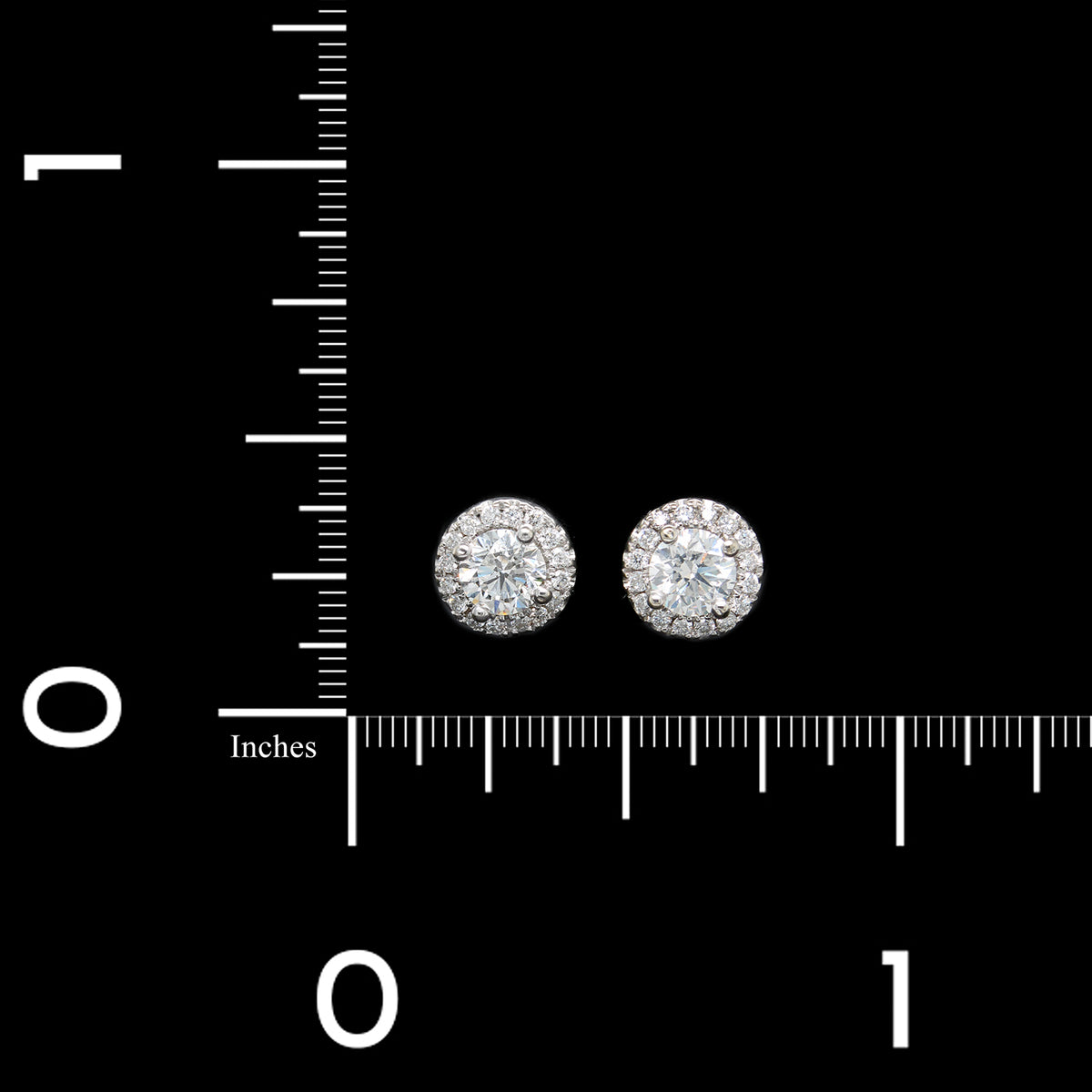 14K White Gold Estate Diamond Halo Earrings