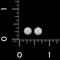 14K White Gold Estate Diamond Halo Earrings