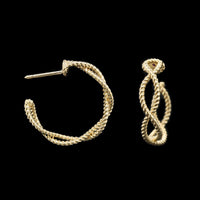 Roberto Coin 18K Yellow Gold Estate Barocco Hoop Earrings