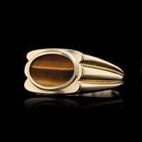 14K Yellow Gold Estate Tiger's Eye Ring