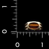 14K Yellow Gold Estate Tiger's Eye Ring