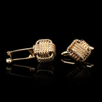 Larter & Sons 14K Yellow Gold Estate Knot Cufflinks and Button Studs