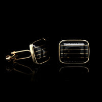 14K Yellow Gold Estate Black Onyx Cufflinks